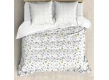 Abakuhaus Copripiumino Spaceship, Tema Cosmos Doodle, Antiacaro, Adatto A Chi Soffre Di Allergie, Con Federe, 155 Cm X 220 Cm - 80 X 80 Cm, Azzurro, Grigio, Nero