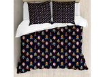 Abakuhaus Copripiumino Astronave, Stile Cartone Animato, Antiacaro, Adatto A Chi Soffre Di Allergie, Con Federe, 200 Cm X 200 Cm - 80 X 80 Cm, Multicolore