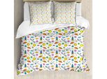 Abakuhaus Copripiumino Spaceship, Cartoon Shooting Star, Antiacaro, Adatto A Chi Soffre Di Allergie, Con Federe, 155 Cm X 220 Cm - 80 X 80 Cm, Multicolore