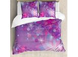 Abakuhaus Copripiumino Astratto, Floral Dreamy Romantic, Antiacaro, Adatto A Chi Soffre Di Allergie, Con Federe, 200 Cm X 200 Cm - 80 X 80 Cm, Viola Rosa Azzurro