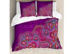 Abakuhaus Copripiumino Asiatico, Stile Paisley Floreale, Antiacaro, Adatto A Chi Soffre Di Allergie, Con Federe, 200 Cm X 200 Cm - 80 X 80 Cm, Multicolore