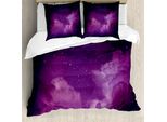Abakuhaus Copripiumino Nebel, Cosmic Stelle Celesti, Antiacaro, Adatto A Chi Soffre Di Allergie, Con Federe, 200 Cm X 200 Cm - 80 X 80 Cm, Indigo Magenta