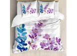 Abakuhaus Copripiumino Con Motivi Floreali, Bouquet Di Fiori Acquerellati, Antiacaro E Anallergico, Con Federe, 155 Cm X 220 Cm - 80 X 80 Cm, Multicolore