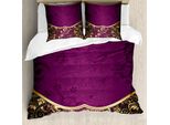 Abakuhaus Set Copripiumino Orientale Per Letti Matrimoniali, Motivo Floreale Orientale, Antiacaro, Adatto A Chi Soffre Di Allergie, Con Federe, Giallo Chiaro Prugna