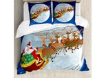 Abakuhaus Copripiumino Babbo Natale, Notte Santa, Antiacaro, Adatto A Chi Soffre Di Allergie, Con Federe, 200 Cm X 200 Cm - 80 X 80 Cm, Multicolore
