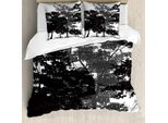 Abakuhaus Copripiumino Wald, Alberi Decidui Naturali, Antiacaro, Adatto A Chi Soffre Di Allergie, Con Federe, 200 Cm X 200 Cm - 80 X 80 Cm, Nero, Grigio, Bianco