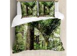 Abakuhaus Copripiumino Wald, Disegno Laub Jungle, Antiacaro, Adatto A Chi Soffre Di Allergie, Con Federe, 200 Cm X 200 Cm - 80 X 80 Cm, Verde Marrone