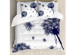 Abakuhaus Copripiumino LöWenzahn, Fliege Pollen Blume, Antiacaro, Adatto A Chi Soffre Di Allergie, Con Federe, 200 Cm X 200 Cm - 80 X 80 Cm, Indaco Bianco