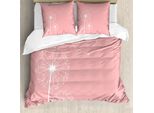 Abakuhaus Copripiumino LöWenzahn, Stile Sketch Fiori, Antiacaro, Adatto A Chi Soffre Di Allergie, Con Federe, 200 Cm X 200 Cm - 80 X 80 Cm, Bianco Corallo