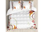 Abakuhaus Copripiumino Verde E Marrone, Flora E Fauna, Antiacaro, Adatto A Chi Soffre Di Allergie, Con Federe, 155 Cm X 220 Cm - 80 X 80 Cm, Multicolore