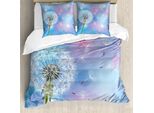 Abakuhaus Copripiumino LöWenzahn, Design Bokeh Blowball, Antiacaro, Adatto A Chi Soffre Di Allergie, Con Federe, 200 Cm X 200 Cm - 80 X 80 Cm, Azzurro, Rosa Pallido, Verde