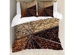 Abakuhaus Copripiumino Caffè, Diverse Varietà Di Chicchi, Antiacaro, Adatto A Chi Soffre Di Allergie, Con Federe, 155 Cm X 220 Cm - 80 X 80 Cm, Beige Marrone Marrone Chiaro