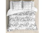 Abakuhaus Copripiumino Per Cavalli, Mare Sketch, Antiacaro, Adatto A Chi Soffre Di Allergie, Con Federe, 200 Cm X 200 Cm - 80 X 80 Cm, Bianco E Nero