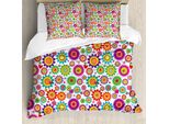 Abakuhaus Copripiumino Pasqua, Camomilla Colorata, Antiacaro, Adatto A Chi Soffre Di Allergie, Con Federe, 155 Cm X 220 Cm - 80 X 80 Cm, Multicolore