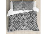 Abakuhaus Copripiumino Bianco E Nero, Chevron E Pois, Antiacaro, Adatto A Chi Soffre Di Allergie, Con Federe, 155 Cm X 220 Cm - 80 X 80 Cm, Bianco E Nero