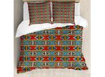 Abakuhaus Copripiumino Africano, Rhombus Tribal, Antiacaro, Adatto A Chi Soffre Di Allergie, Con Federe, 155 Cm X 220 Cm - 80 X 80 Cm, Multicolore