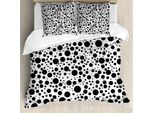 Abakuhaus Copripiumino Bianco E Nero, Grandi Pois, Antiacaro, Adatto A Chi Soffre Di Allergie, Con Federe, 155 Cm X 220 Cm - 80 X 80 Cm, Bianco E Nero