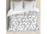 Abakuhaus Copripiumino Bianco E Nero, Gigli Arrotolati, Antiacaro, Adatto A Chi Soffre Di Allergie, Con Federe, 155 Cm X 220 Cm - 80 X 80 Cm, Nero, Grigio, Bianco