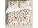 Abakuhaus Copripiumino Natalizio, Dolci Tradizionali, Antiacaro, Adatto A Chi Soffre Di Allergie, Con Federe, 200 Cm X 200 Cm - 80 X 80 Cm, Multicolore