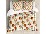 Abakuhaus Copripiumino Natalizio, Ball Deer Sankt-Elf, Antiacaro, Adatto A Chi Soffre Di Allergie, Con Federe, 200 Cm X 200 Cm - 80 X 80 Cm, Multicolore