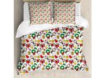Abakuhaus Copripiumino Natalizio, Ghirlanda Natalizia Con Dolciumi, Antiacaro, Adatto A Chi Soffre Di Allergie, Con Federe, 200 Cm X 200 Cm - 80 X 80 Cm, Multicolore