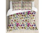 Abakuhaus Set Copripiumino Natalizio Per Letti Matrimoniali, Vivaci E Ricchi Disegni, Antiacaro, Adatto A Chi Soffre Di Allergie, Con Federe, Multicolore