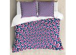 Abakuhaus Copripiumino Trippy, Stile Retrò Hipster Astratto, Antiacaro E Anallergico, Con Federe, 155 Cm X 220 Cm - 80 X 80 Cm, Corallo Scuro Turchese