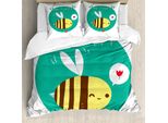 Abakuhaus Copripiumino BienenköNigin, Winking Hummel, Antiacaro, Adatto A Chi Soffre Di Allergie, Con Federe, 200 Cm X 200 Cm - 80 X 80 Cm, Multicolore