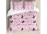 Abakuhaus Copripiumino Per Gattini, Gatti Colorati Assortiti, Antiacaro, Adatto A Chi Soffre Di Allergie, Con Federe, 200 Cm X 200 Cm - 80 X 80 Cm, Multicolore
