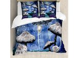 Abakuhaus Copripiumino Trippy, Funghi Da Sogno Nel Bosco, Antiacaro, Adatto A Chi Soffre Di Allergie, Con Federe, 155 Cm X 220 Cm - 80 X 80 Cm, Multicolore
