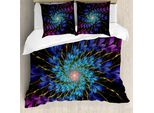 Abakuhaus Copripiumino Trippy, Vortex Di Vivid Petals, Antiacaro, Adatto A Chi Soffre Di Allergie, Con Federe, 200 Cm X 200 Cm - 80 X 80 Cm, Multicolore