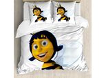 Abakuhaus Copripiumino BienenköNigin, Madre Della Colonia, Antiacaro, Adatto A Chi Soffre Di Allergie, Con Federe, 200 Cm X 200 Cm - 80 X 80 Cm, Terra Giallo Blu Reale