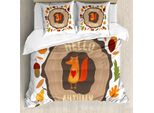 Abakuhaus Set Copripiumino Per Letti Matrimoniali, Tema Autunnale Vintage Fox, Antiacaro, Adatto A Chi Soffre Di Allergie, Con Federe, Multicolore
