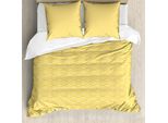 Abakuhaus Set Copripiumino Giallo Per Letti Matrimoniali, Onde Marine Astratte, Antiacaro, Adatto A Chi Soffre Di Allergie, Con Federe, Calendula Bianca