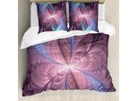 Abakuhaus Copripiumino Trippy, Disegno Turbine Floreali, Antiacaro, Adatto A Chi Soffre Di Allergie, Con Federe, 155 Cm X 220 Cm - 80 X 80 Cm, Blu Cadetto Rosa Essiccata