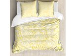 Abakuhaus Copripiumino Giallo, Denti Di Leone E Astri, Antiacaro, Adatto A Chi Soffre Di Allergie, Con Federe, 200 Cm X 200 Cm - 80 X 80 Cm, Giallo E Bianco