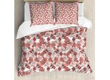 Abakuhaus Copripiumino KirschblüTe, Naturale, Antiacaro, Adatto A Chi Soffre Di Allergie, Con Federe, 200 Cm X 200 Cm - 80 X 80 Cm, Coral Blush Bianco