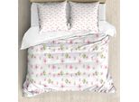 Abakuhaus Copripiumino KirschblüTe, Delicata Primavera, Antiacaro, Adatto A Chi Soffre Di Allergie, Con Federe, 155 Cm X 220 Cm - 80 X 80 Cm, Rosa Pallido, Verde, Bianco
