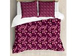 Abakuhaus Copripiumino KirschblüTe, April In Asien, Antiacaro, Adatto A Chi Soffre Di Allergie, Con Federe, 155 Cm X 220 Cm - 80 X 80 Cm, Prugna-Rosa-Verde