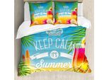 Abakuhaus Copripiumino Da Spiaggia, Seine Sommerzeit Urlaub, Antiacaro, Adatto A Chi Soffre Di Allergie, Con Federe, 155 Cm X 220 Cm - 80 X 80 Cm, Multicolore