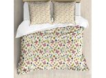 Abakuhaus Copripiumino Con Fiori, Flora Astratta Colorata, Antiacaro, Adatto A Chi Soffre Di Allergie, Con Federe, 200 Cm X 200 Cm - 80 X 80 Cm, Multicolore