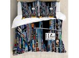 Abakuhaus Copripiumino, Scena Notturna A New York, Antiacaro, Adatto A Chi Soffre Di Allergie, Con Federe, 200 Cm X 200 Cm - 80 X 80 Cm, Multicolore