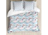 Abakuhaus Copripiumino KirschblüTe, Farfalle Sakura, Antiacaro, Adatto A Chi Soffre Di Allergie, Con Federe, 155 Cm X 220 Cm - 80 X 80 Cm, Multicolore