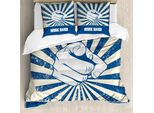 Abakuhaus Copripiumino Motivazionale, Dito Indicatore, Antiacaro, Adatto A Chi Soffre Di Allergie, Con Federe, 200 Cm X 200 Cm - 80 X 80 Cm, Azzurro Scuro Blu Scuro
