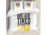 Abakuhaus Copripiumino Motivazionale, Stop Wenn Fertig, Antiacaro, Adatto A Chi Soffre Di Allergie, Con Federe, 155 Cm X 220 Cm - 80 X 80 Cm, Terra Giallo Nero Bianco