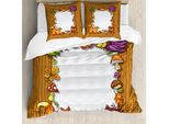 Abakuhaus Copripiumino Erntedankfest, Rustikal Tierspaß, Antiacaro, Adatto A Chi Soffre Di Allergie, Con Federe, 155 Cm X 220 Cm - 80 X 80 Cm, Multicolore Pale Brown