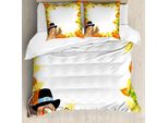 Abakuhaus Copripiumino Festa Del Raccolto, Mais E Zucca, Antiacaro, Adatto A Chi Soffre Di Allergie, Con Federe, 200 Cm X 200 Cm - 80 X 80 Cm, Multicolore