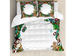 Abakuhaus Set Copripiumino Natalizio Per Letti Matrimoniali, Decorazioni Invernali, Antiacaro, Adatto A Chi Soffre Di Allergie, Con Federe, Multicolore