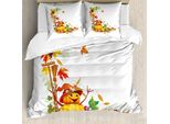 Abakuhaus Copripiumino Festa Del Raccolto, Raccolto Autunnale, Antiacaro Adatto A Chi Soffre Di Allergie Con Federe, 200 Cm X 200 Cm - 80 X 80 Cm, Multicolore