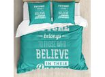 Abakuhaus Copripiumino Motivazionale, Consigli Hipster, Antiacaro, Adatto A Chi Soffre Di Allergie, Con Federe, 155 Cm X 220 Cm - 80 X 80 Cm, Verde Acqua Bianco